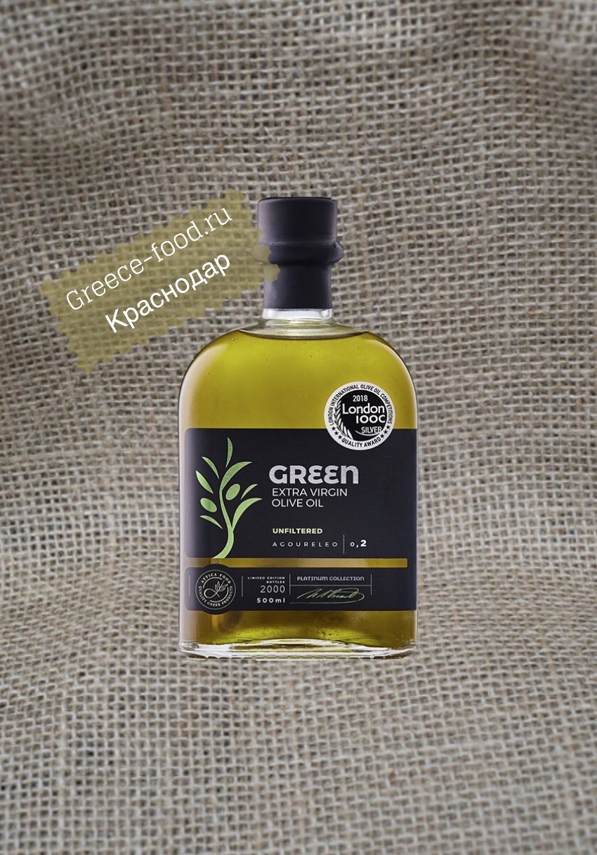 Оливковое масло "Attica Food Agoureleo Green" Extra Virgin Platinum Collection, 0,5л*12 шт
