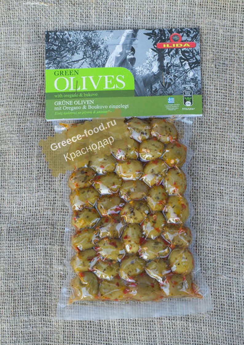 Зеленые оливки “Ilida”, 250г