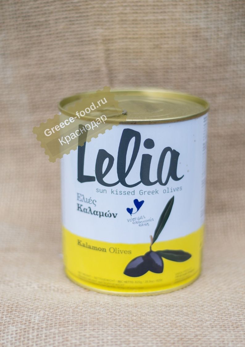 Оливки Lelia "Kalamon" в рассоле, с добавлением оливкового масла Extra Virgin, 400г