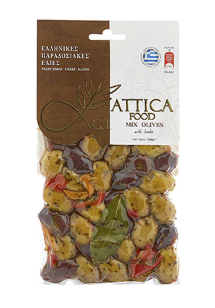 Микс зеленой и оливки каламата “Attica Food”, 250г