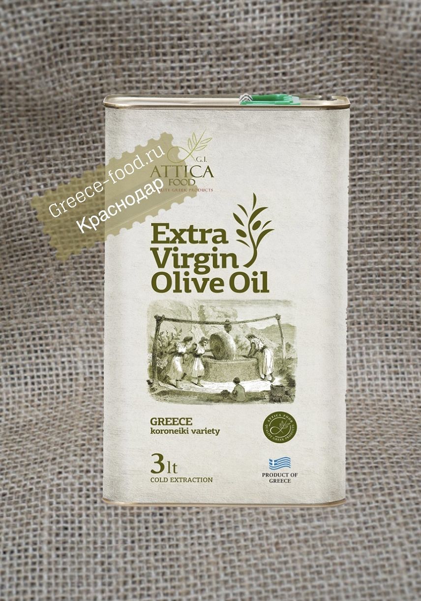 Оливковое масло “Attica food” Extra Virgin Olive oil, 3л*4 шт