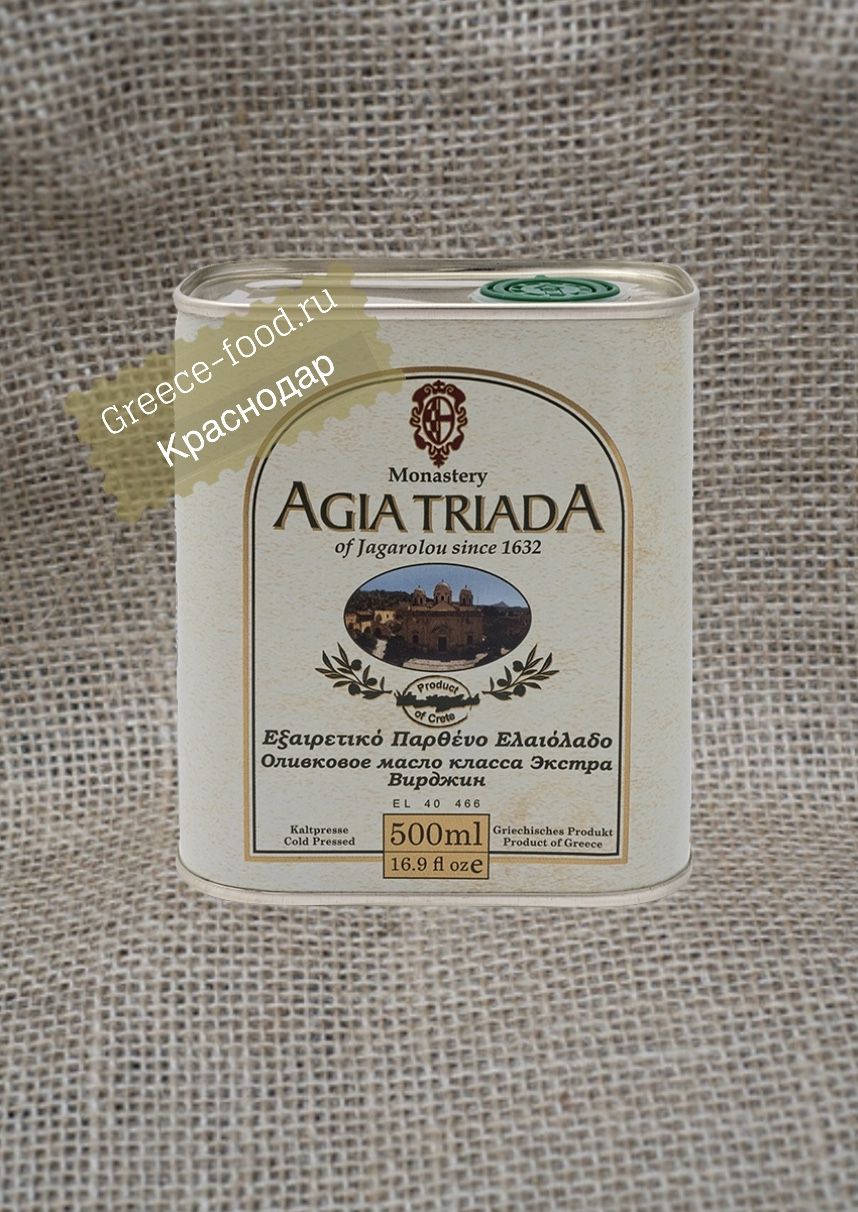 Оливковое масло "Agia Triada" Extra Virgin, ж/б, 0,5л*12 шт